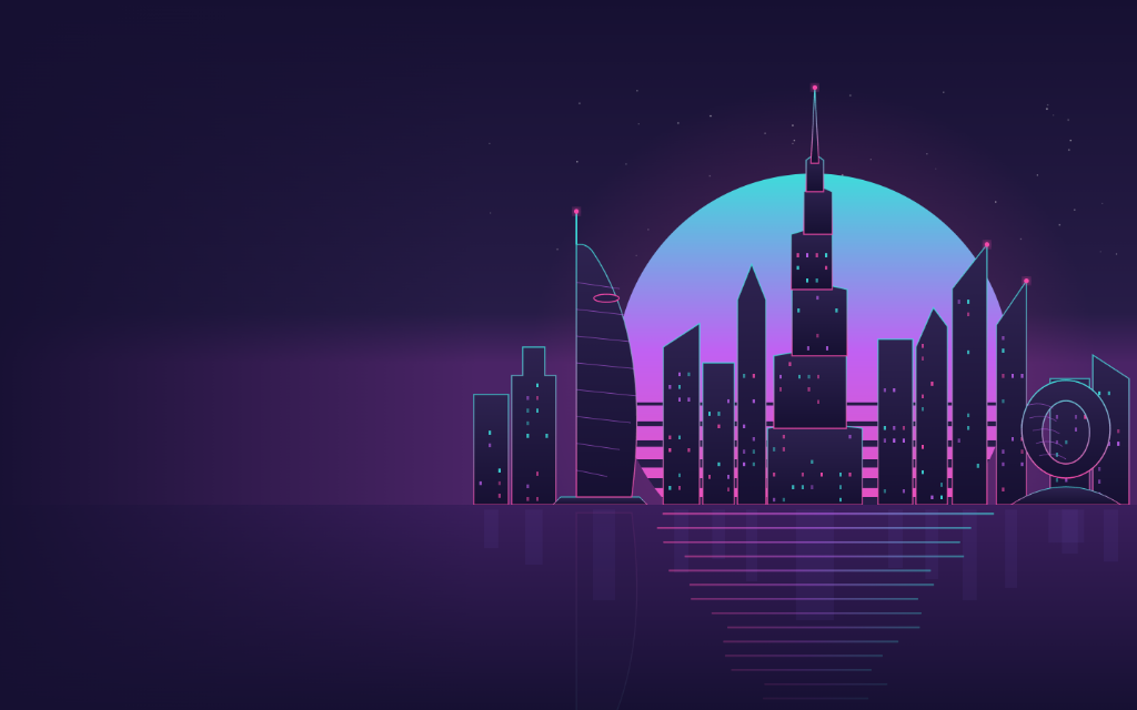 Dubai / Abu Dhabi, United Arab Emirates Skyline Silhouette